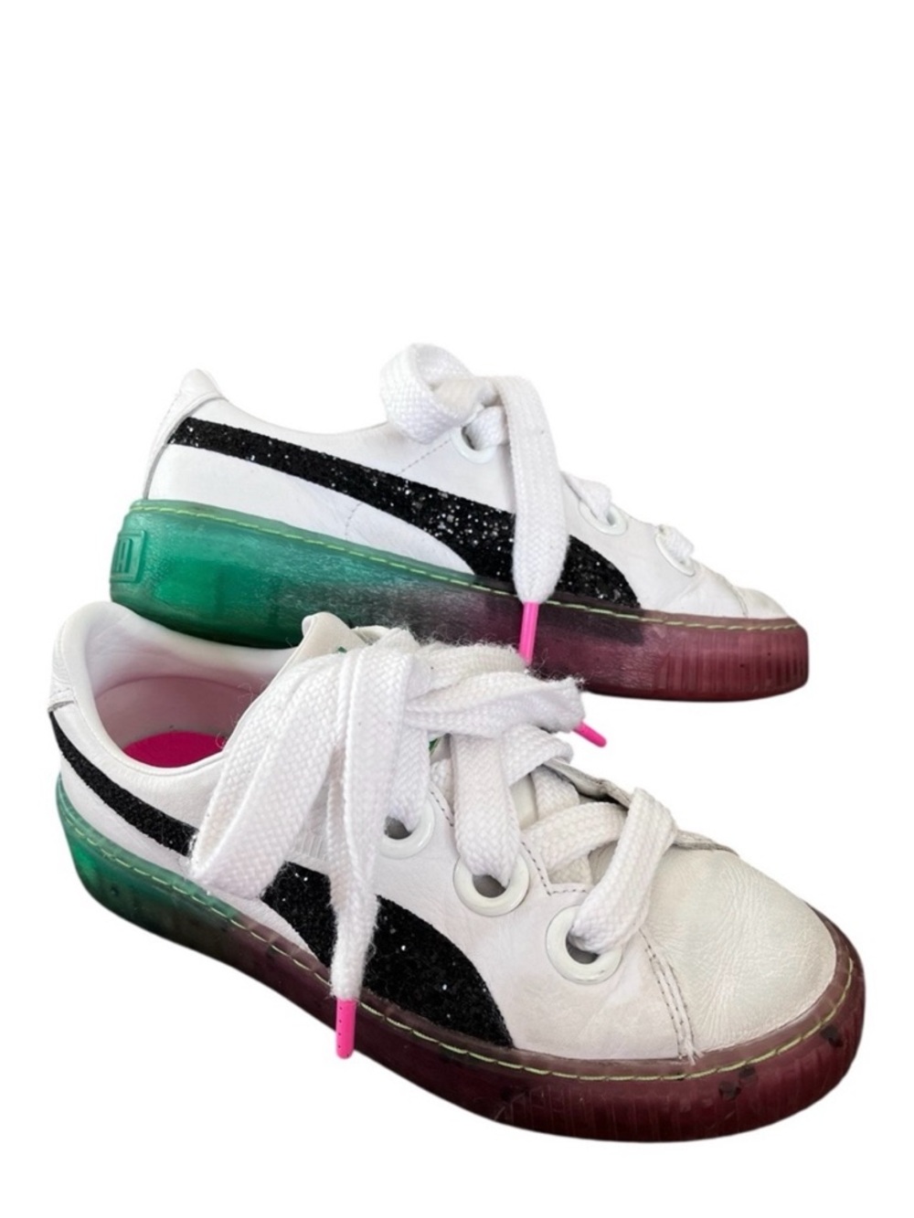 Puma x Sophia Webster Womens Platform Candy Princess White Leather Sneakers 7.5